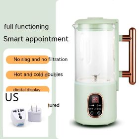 Broken Wall Soybean Milk Machine Household Small Mini Multi-function Full Heating Automatic Cleaning (Option: Fresh Green-Standard Style 6 Blade Knife-US 220V)