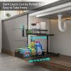 Double Sliding Metal Under Sink Organizer L Shape