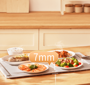 Silicone Flexible Foldable Warm Chopping Board Food Insulation Board Hot Food Treasure Storage Digital Display Insulation Chopping Board (Option: Elegant grey-State regulation)